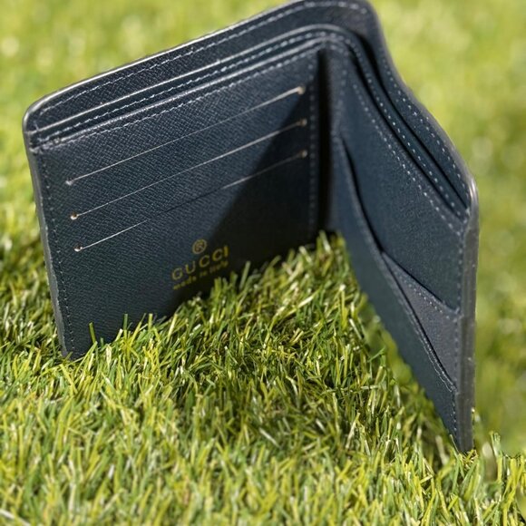 Gucci Supreme Web Bi-Fold Wallet In Beige Canvas and Brown Leather Trim - Picture 3 of 5